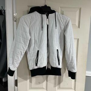 hollister puffer hoodie bomber jacket